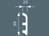 PX014, Плинтус  99х20, экополимер