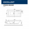 Ванна EXCELLENT Crown Grand 190x90 "LINE" (бронза)