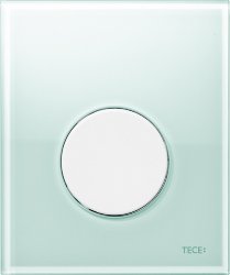 Панель смыва TECEloop Urinal 9242651 зеленое стекло, кнопка белая