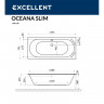 Ванна EXCELLENT Oceana Slim 180x80 "LINE" (бронза)