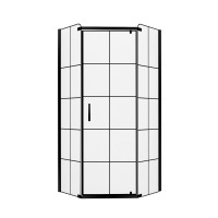 Душевое ограждение NEW TRENDY NEW KOMFORT BLACK 90x90x190 K-0584 (черный)