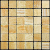 Мозаика из натурального камня M073-48P (Onyx Yellow)
