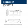 Ванна EXCELLENT Crown Grand 190x90 "SOFT" (хром)