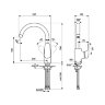 B1727AA CERAFLEX Однорукоятковый смеситель для кухонной мойки с высоким изливом и рукояткой сбоку