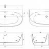 Ванна акриловая Azario Cambridge 1800X880X580, пристенная, в комплекте с сифоном и металлической рамой CAM18090