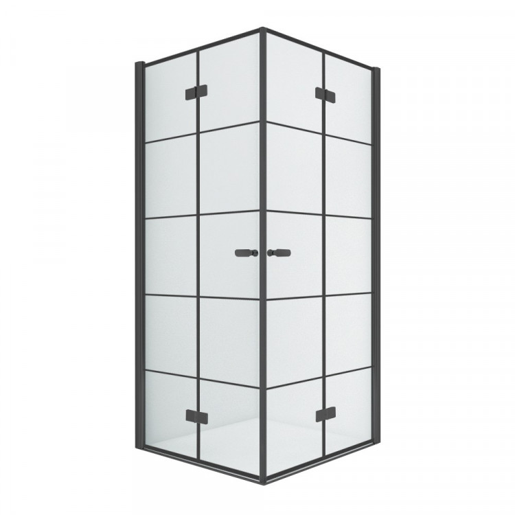 Душевое ограждение NEW TRENDY NEW SOLEO BLACK 80x80x195 D-0287A/D-0288A (черный)