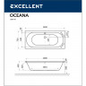 Ванна EXCELLENT Oceana 160x75 "LINE" (золото)