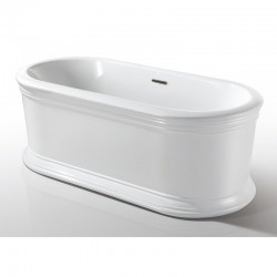 Ванна акриловая AZARIO TOUR 1800x900x600, свободностоящая, в комплекте с сифоном и металлической рамой, белая (TOU18090) TOU18090