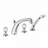 Смеситель KLUDI ADLON 5152405G5 для ванны на бортик хрустальные рукоятки «Made with Swarovski® Elements»