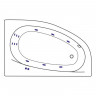 Ванна EXCELLENT Kameleon 170x110 (правая) "LINE" (золото)