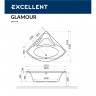 Ванна EXCELLENT Glamour 150x150 "LINE" (золото)