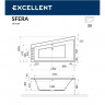 Ванна EXCELLENT Sfera 170x100 (левая) "ULTRA" (золото)