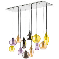 803125 (MD2098B-12MX) Подвес PENTOLA 12x25W G9 chrome/amber, smoky, olive, plum (в комплекте)