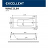 Ванна EXCELLENT Wave Slim 160x80 "RELAX" (бронза)