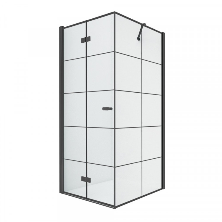 Душевое ограждение NEW TRENDY NEW SOLEO BLACK L 90x90x195 D-0289A/D-0120B (черный)