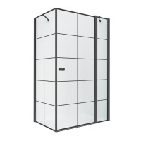 Душевое ограждение NEW TRENDY NEW SOLEO BLACK R 90x90x195 K-0581 (черный)