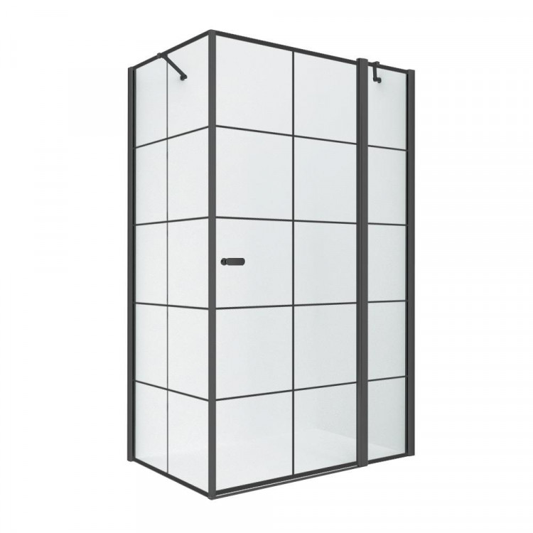 Душевое ограждение NEW TRENDY NEW SOLEO BLACK R 90x90x195 K-0581 (черный)