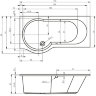 DORADO 170x75/90, R Ванна акриловая установка только на опоре POOTSET09 RIHO Чехия