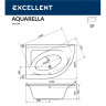 Ванна EXCELLENT Aquarella 150x100 (левая) "SOFT" (золото)