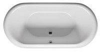 DUA 180x86 Ванна акриловая овальная, цвет белый с черной панелью (вкл. сифон+опоры) RIHO Чехия