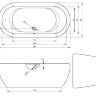 DUA 180x86 Ванна акриловая овальная, цвет белый с черной панелью (вкл. сифон+опоры) RIHO Чехия