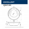 Ванна EXCELLENT Great Arc 160 "SMART" (золото)