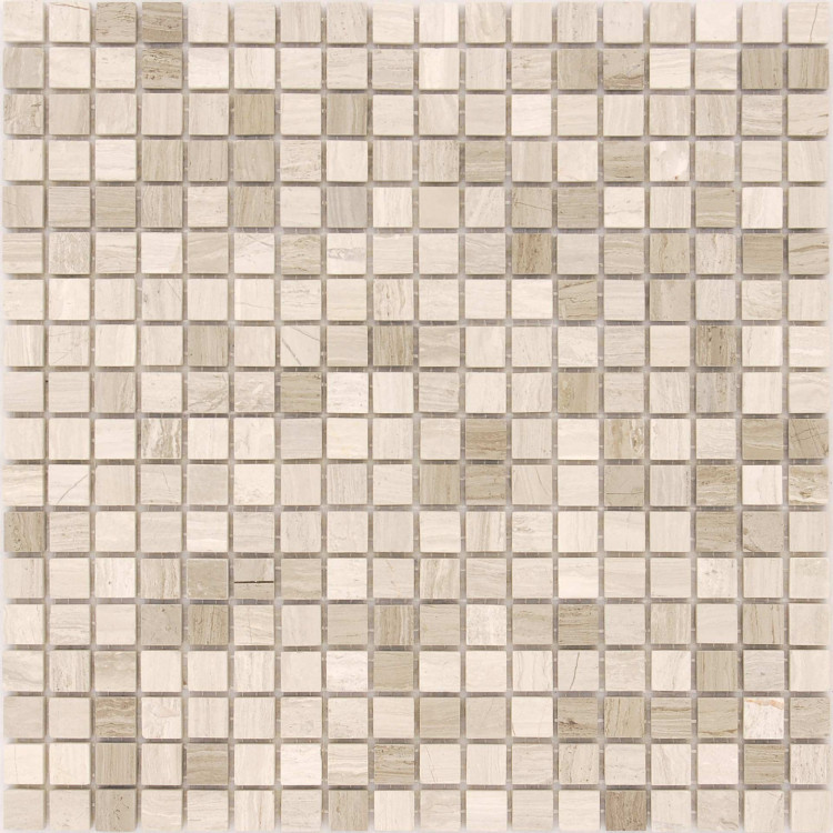 Мозаика из натурального камня Travertino Silver 15x15
