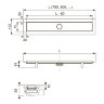 Комплект TECElinus для монтажа дренажного канала 2 в 1, с основой для плитки “tile” и “steel”, с мембраной 700 мм, 15103079