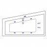 Ванна EXCELLENT Sfera Slim 170x100 (левая) "LINE" (золото)