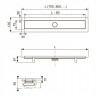 Комплект TECElinus для монтажа дренажного канала 2 в 1, с основой для плитки “tile” и “steel”, с мембраной 800 мм, 15103089