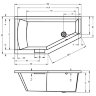 GETA 160x90, L Ванна акриловая асимметричная RIHO Чехия