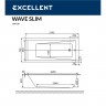Ванна EXCELLENT Wave Slim 180x80 "SOFT" (золото)