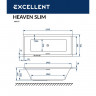 Ванна EXCELLENT Heaven Slim 160x75 "LINE" (хром)