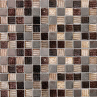 Мозаика из натурального камня и стекла Alcantara nero 23x23