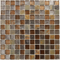 Мозаика из натурального камня и стекла Alcantara ruggine 23x23