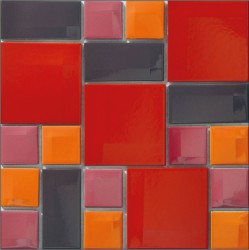 Мозаика из керамогранита K5400918 Day-To-Day Red Mix