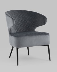 Кресло лаунж Royal велюр тёмно-серый (цвет на выбор)