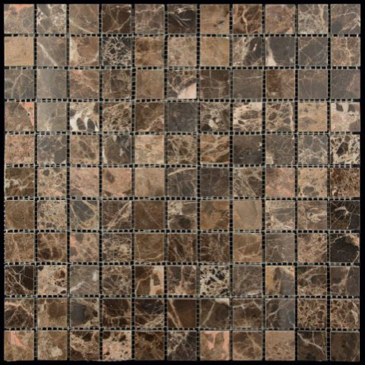 Мозаика из натурального камня M022-25P (Emperador Dark)