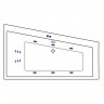 Ванна EXCELLENT Sfera Slim 170x100 (правая) "LINE" (золото)
