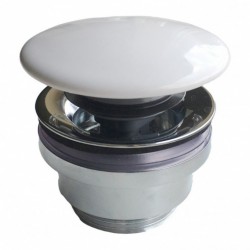 Донный клапан с керамической крышкой, белый глянцевый DR.1/WHT