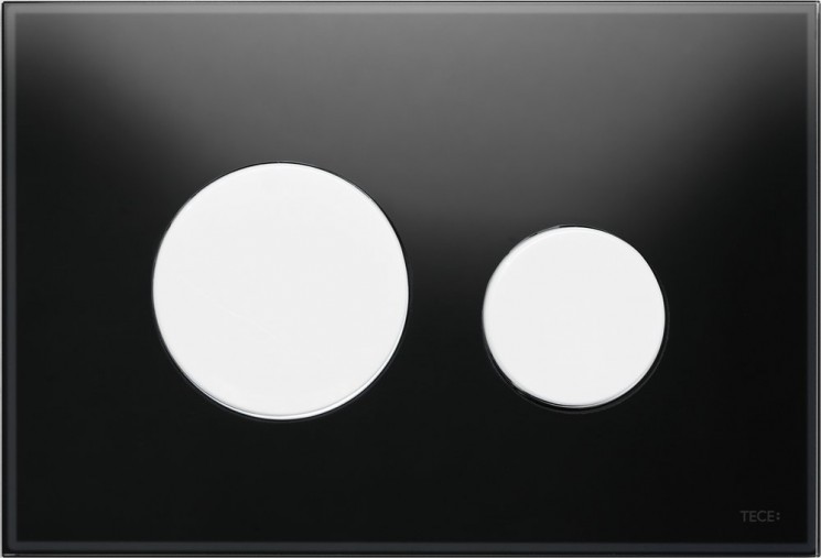 Кнопка смыва TECE Loop 9240654 черное стекло, кнопка белая
