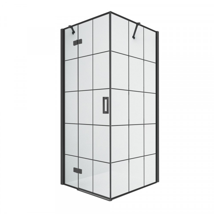 Душевое ограждение NEW TRENDY NEW RENOMA BLACK L 120x90x195 D-0384A/D-0119B (черный)
