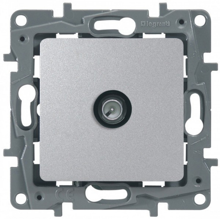 672451 Legrand Etika Алюминий Розетка TV *звезда* 2 дБ, 0-2400 мГц