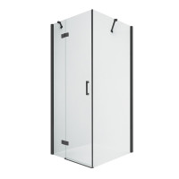 Душевое ограждение NEW TRENDY NEW RENOMA BLACK L 80x80x195 D-0201A/D-0110B (черный)