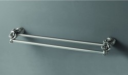 AM-0918-T Двойной полотенцедержатель, 60 см Серебро