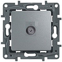 672463 Legrand Etika Алюминий Розетка TV приходная 15 дБ, 5-862 мГц